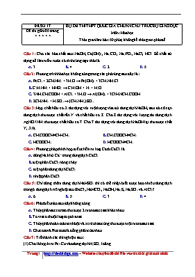 Đề thi thử THPT Quốc gia môn Hóa học - Đề số 17